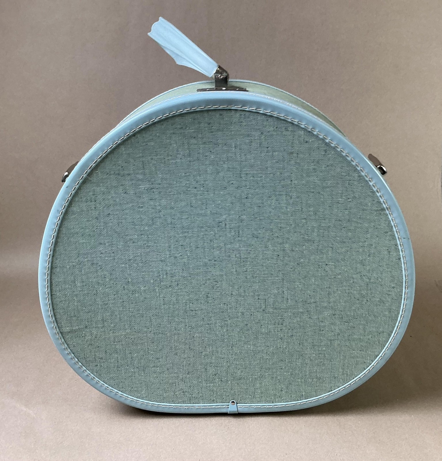 Vintage Royal Traveller Hat Box Green Vinyl Hard Shell Round Suitcase Luggage