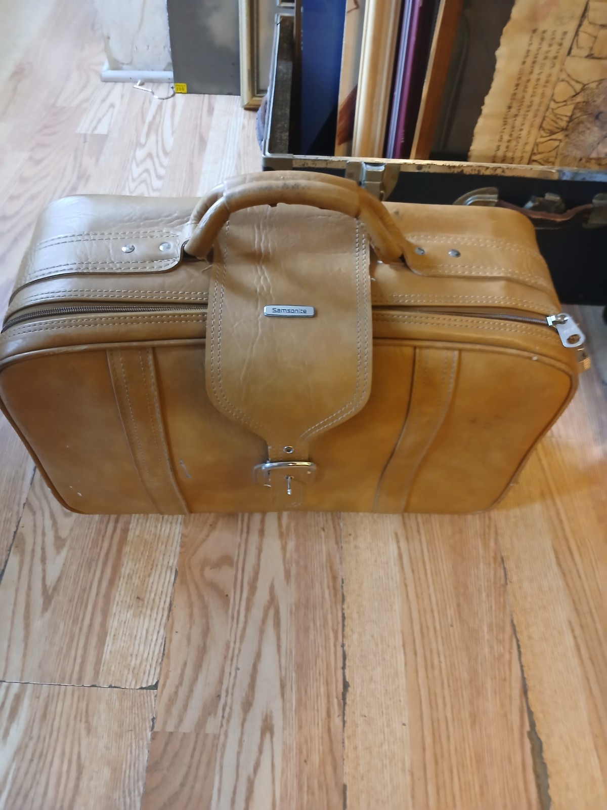 Vintage Samsonite Suitcase 1970s Tan Soft Sided Luggage