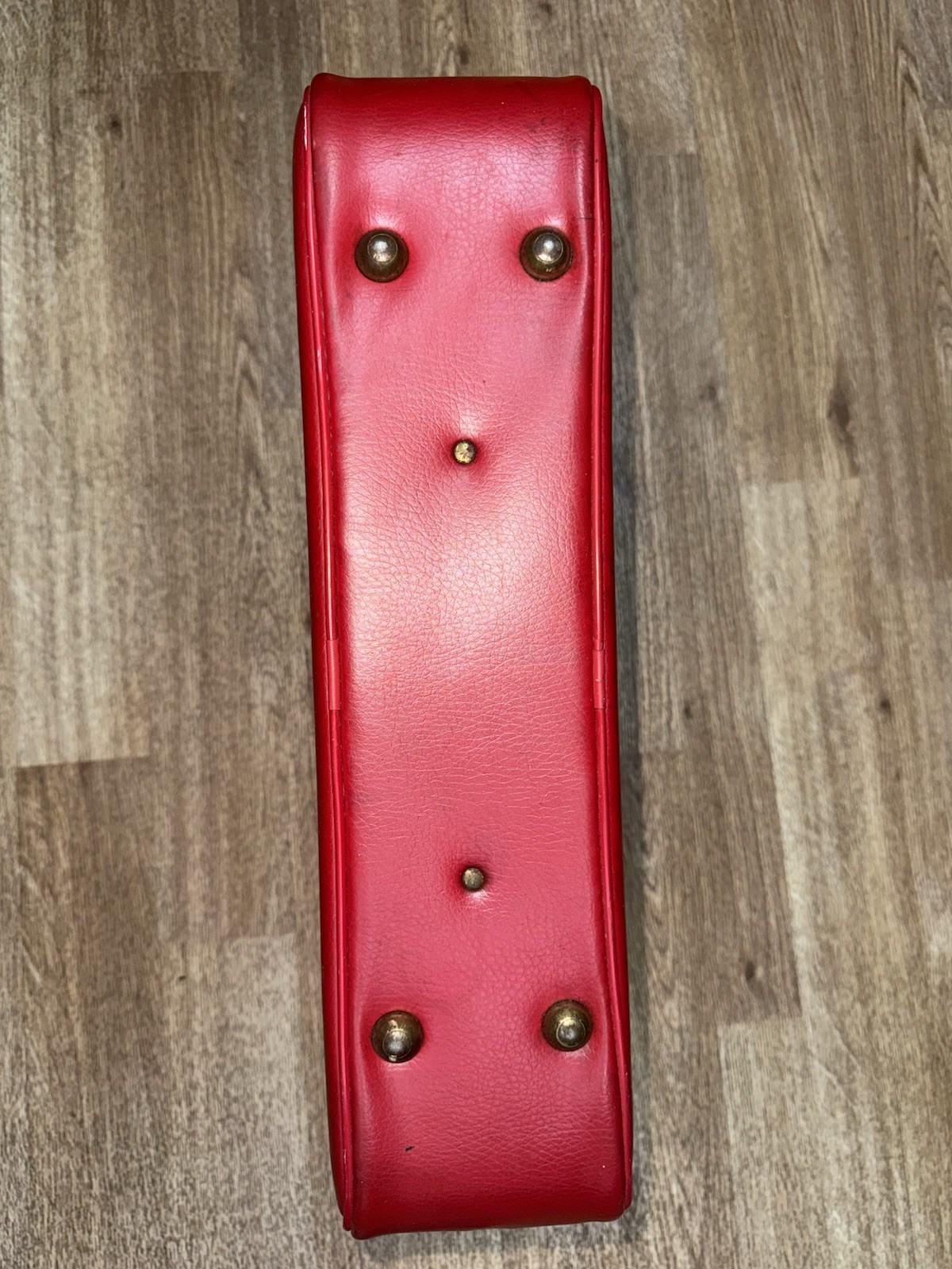 Vintage Red Suitcase Overnight Bag Travel Luggage Zipper Closure Carry On