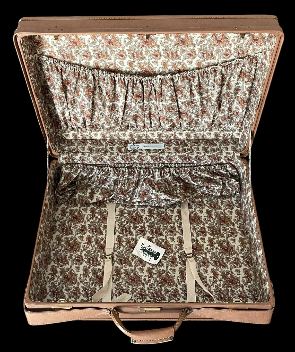 Vintage Hartmann Luggage 24″ Suitcase w Two Keys Paisley Interior NEAR MINT