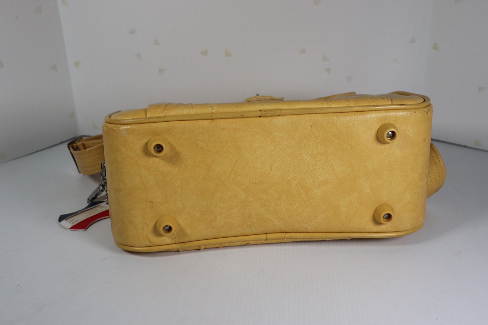 VTG Escort American Tourister Yellow Shoulder Bag Vinyl Crossbody Travel (a3)