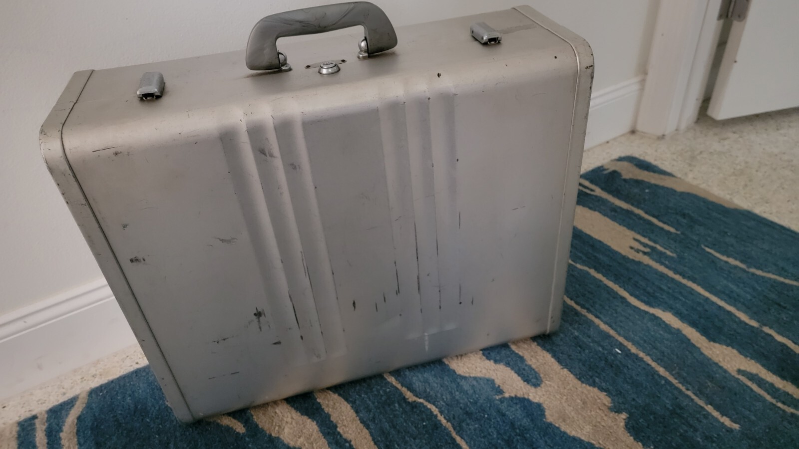 Vintage RARE 1946 Halliburton Aluminum Suitcase Beautiful Survivor