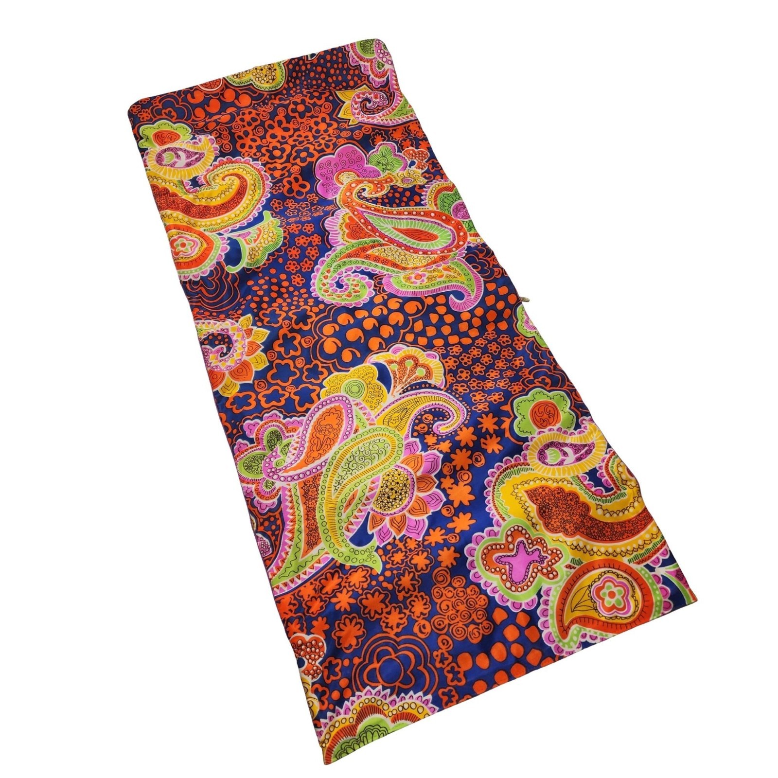 VTG Celebrity Inc Psychedelic Paisley Patterned Satin Fold Out Travel Bag Case
