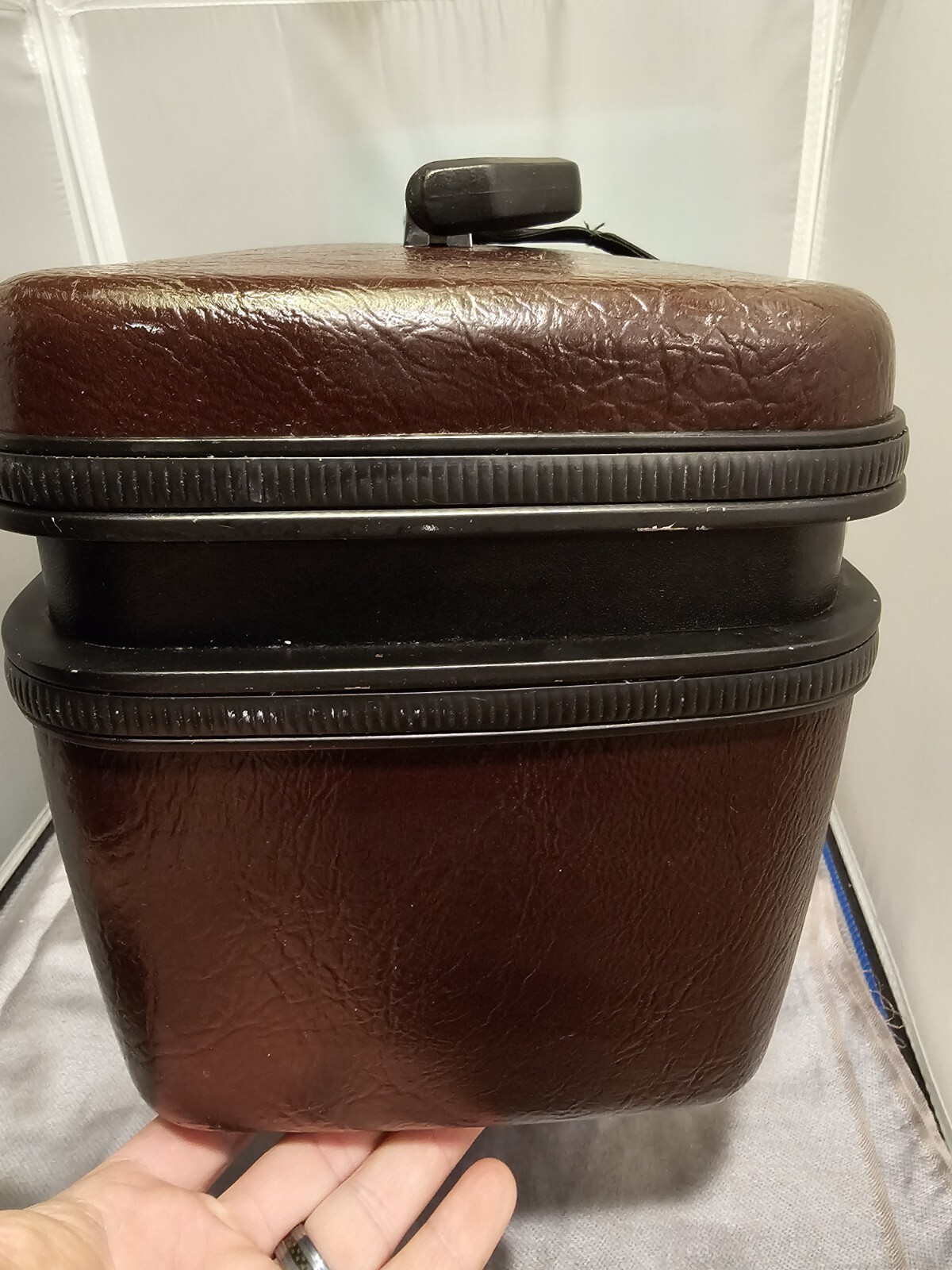 Vintage Samsonite Sentry II Brown Train Hard Makeup Case Mirror And Tray, No Key