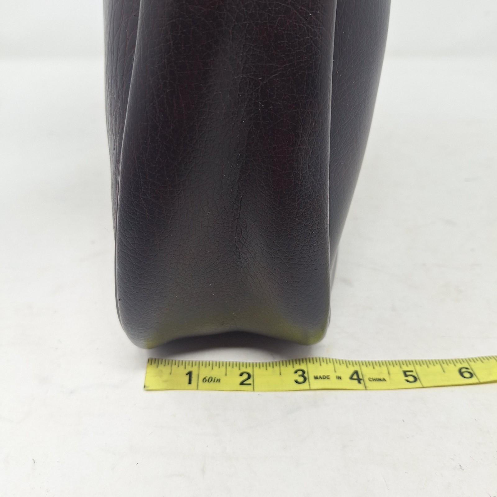 Vintage 60s Brown Leather Teardrop Shaped Unisex Zippered Travel Bag Toiletries