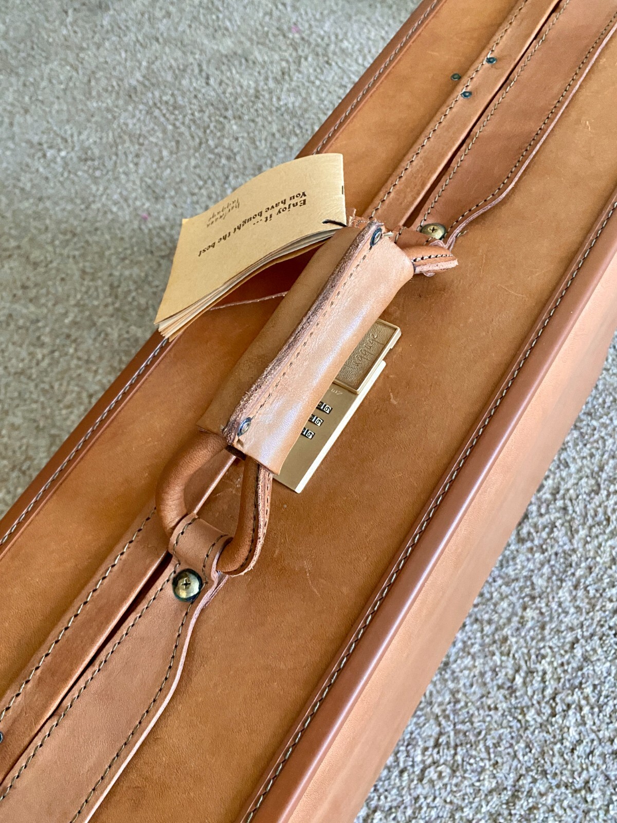 Vintage 1960s Hartmann Belting Leather Suitcase w/Hat Compartment: NEW w/Tags!