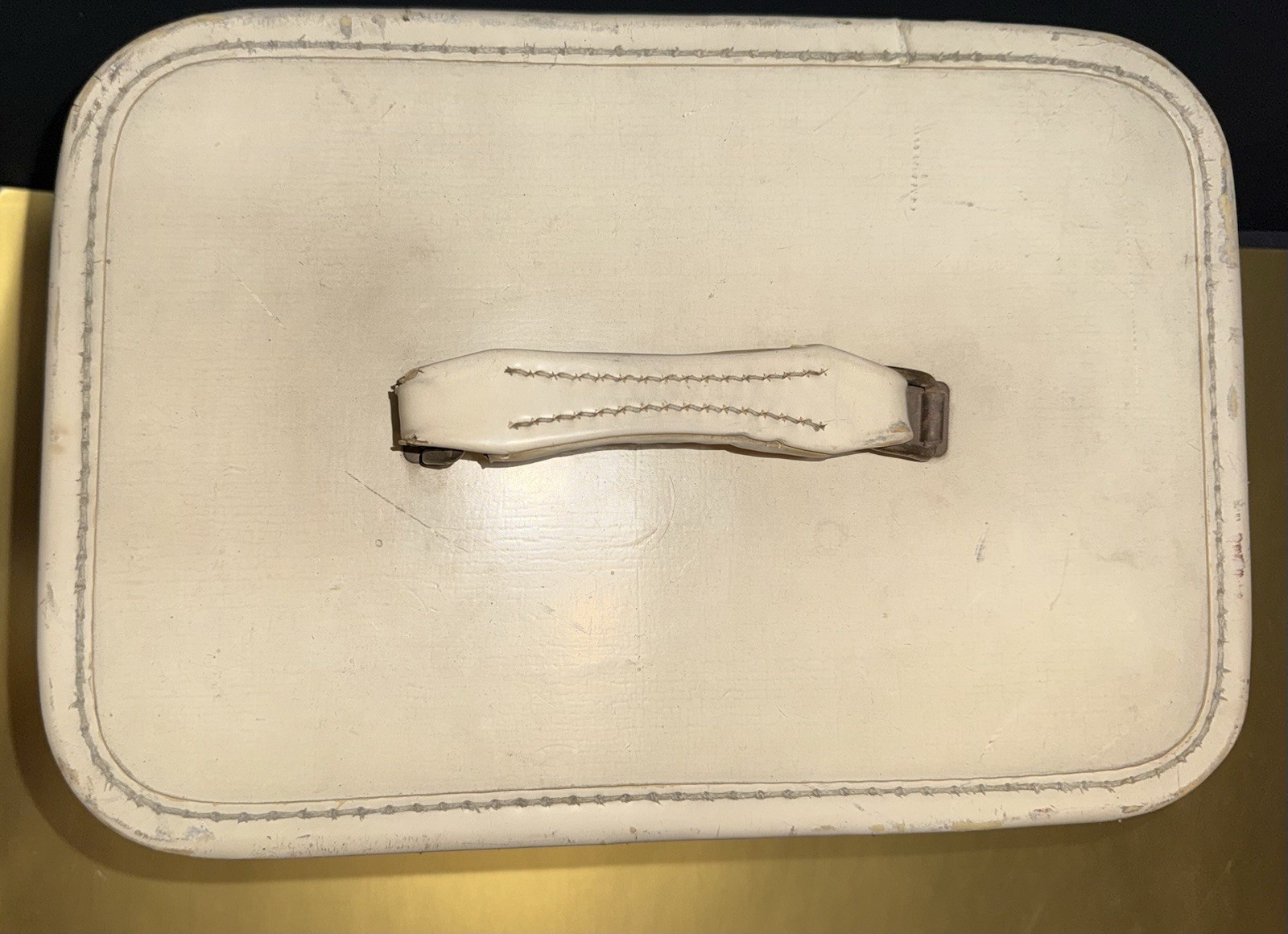 Vintage Belber Neolite Hardside Train Case by Goodyear Tire & Rubber Co. Cream