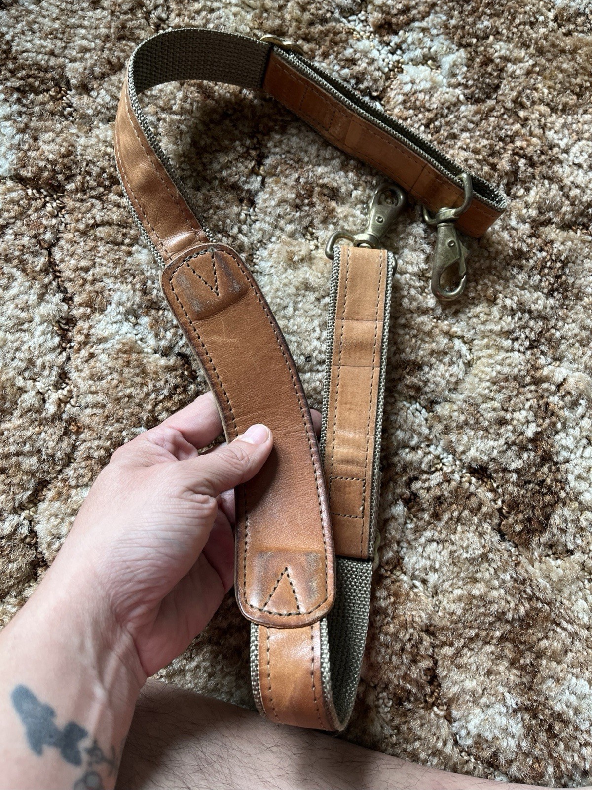 Vintage Hartman Luggage Strap Leather nylon Accessory Kit – used