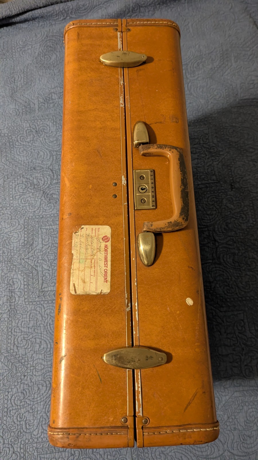 Vintage Shwayder Samsonite Luggage Large Suitcase 24″x19″x9″ Brown 50s 60s