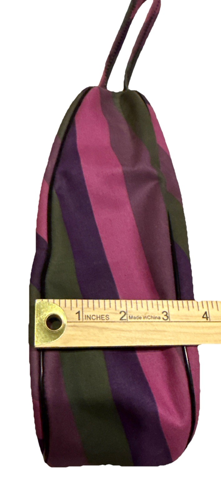 Vtg Celebrity Town And Country Shoe Travel Bag Purple Green Striped New 60s 70s