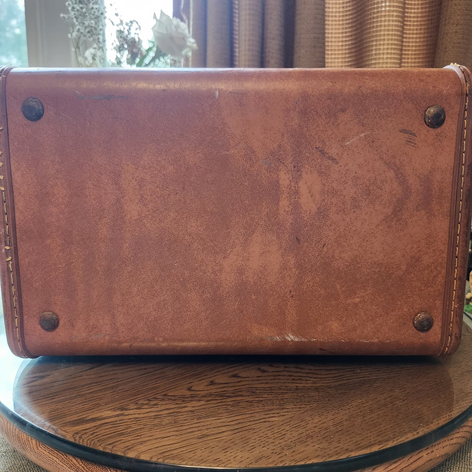 Vintage Samsonite Streamlite Train Case Brown Hard Shell Makeup Travel Case