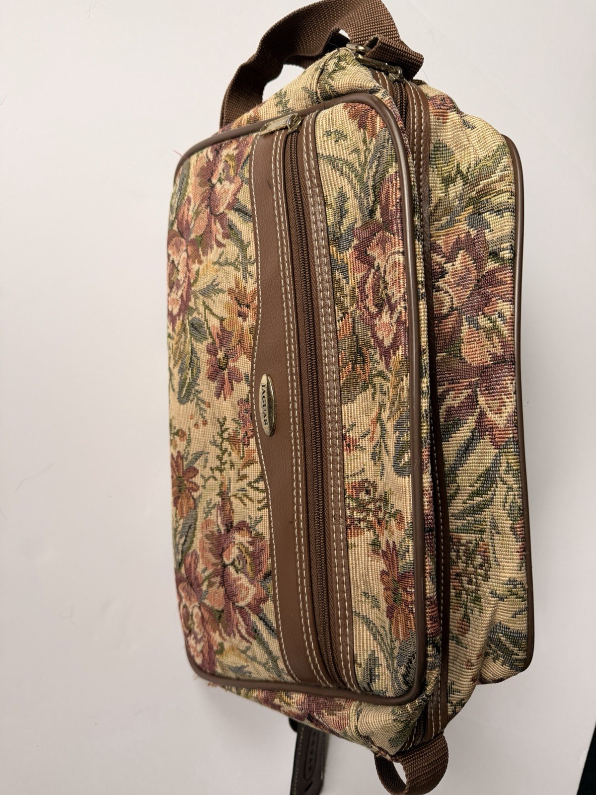 Vintage Jaguar Floral Upholstery Travel Bag