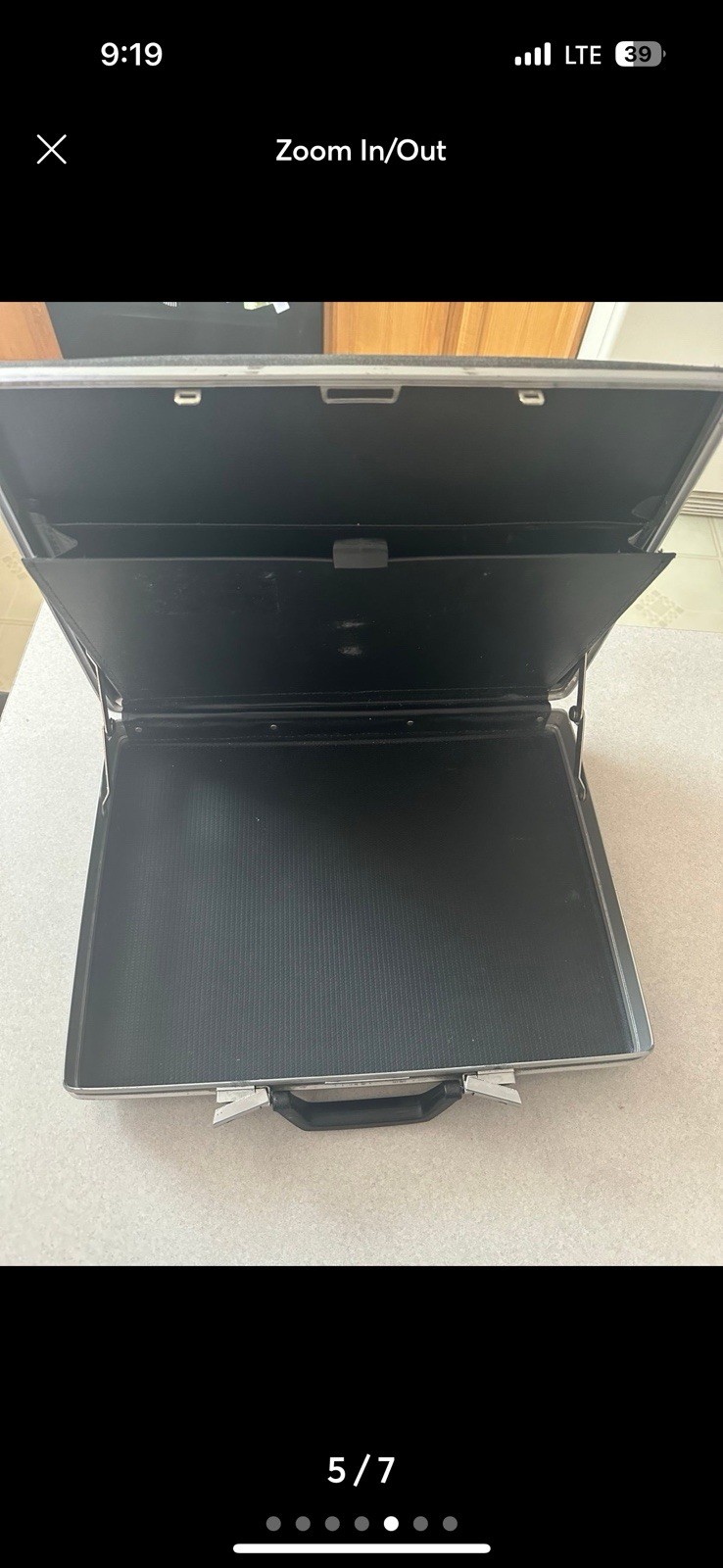 Vintage Samsonite Thin Briefcase Attache Black Hard Shell Mid Century Free Ship