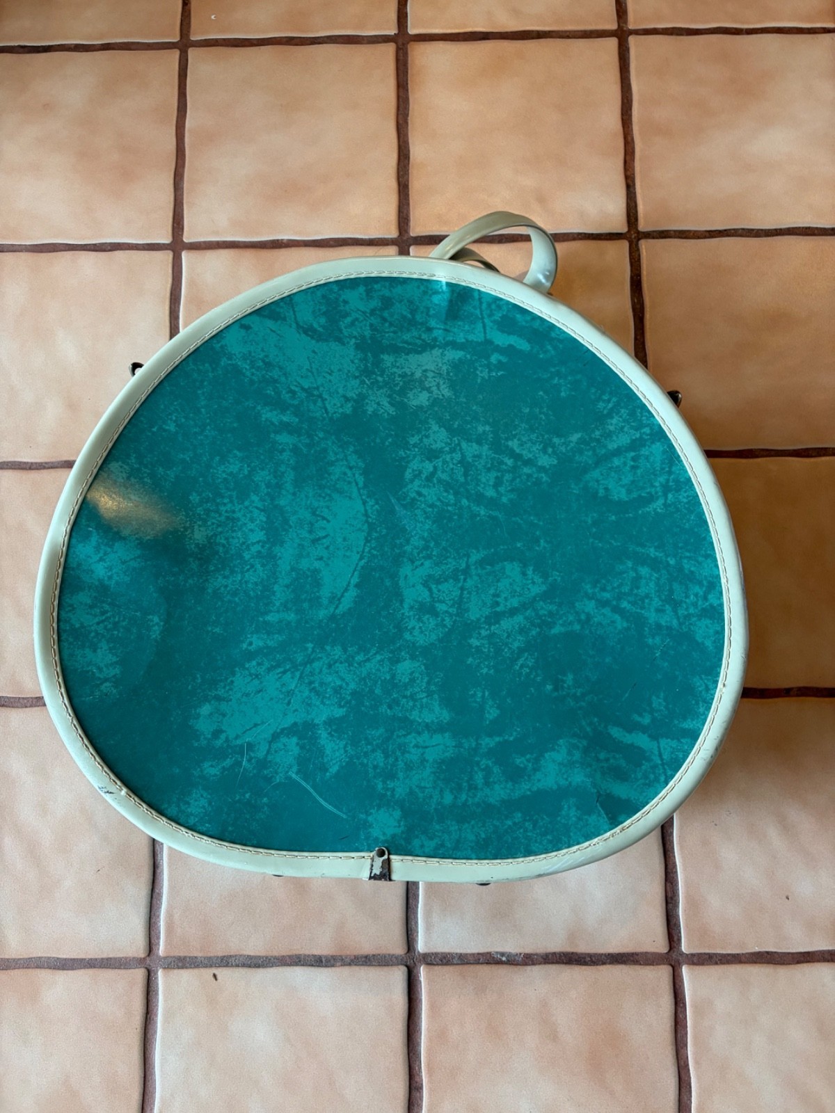 VTG Bermuda Green Samsonite Round Hat Box Suitcase Luggage Read