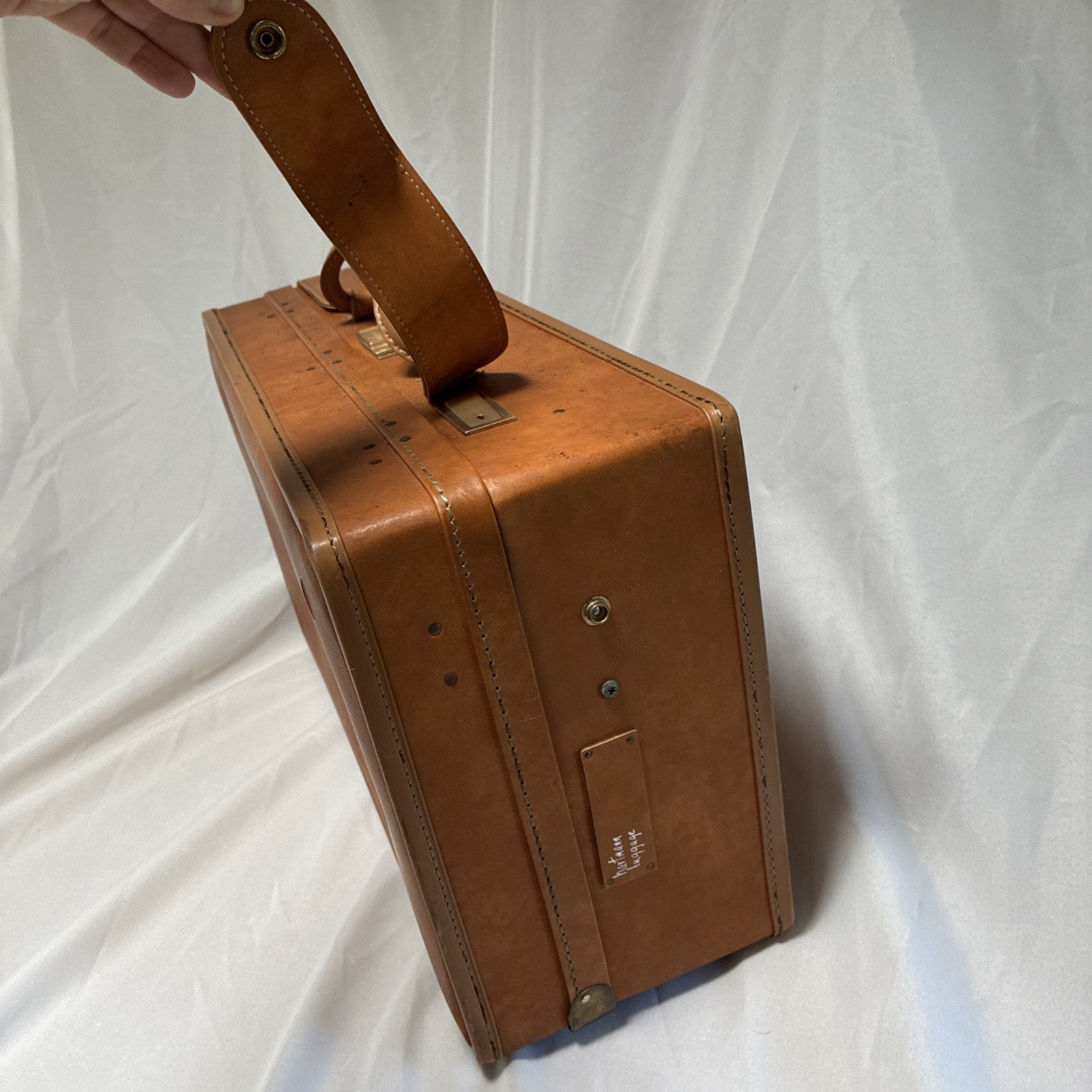 Hartmann Belting Leather Suitcase Vtg Luggage Case Paisley 21″x12.5″x7″