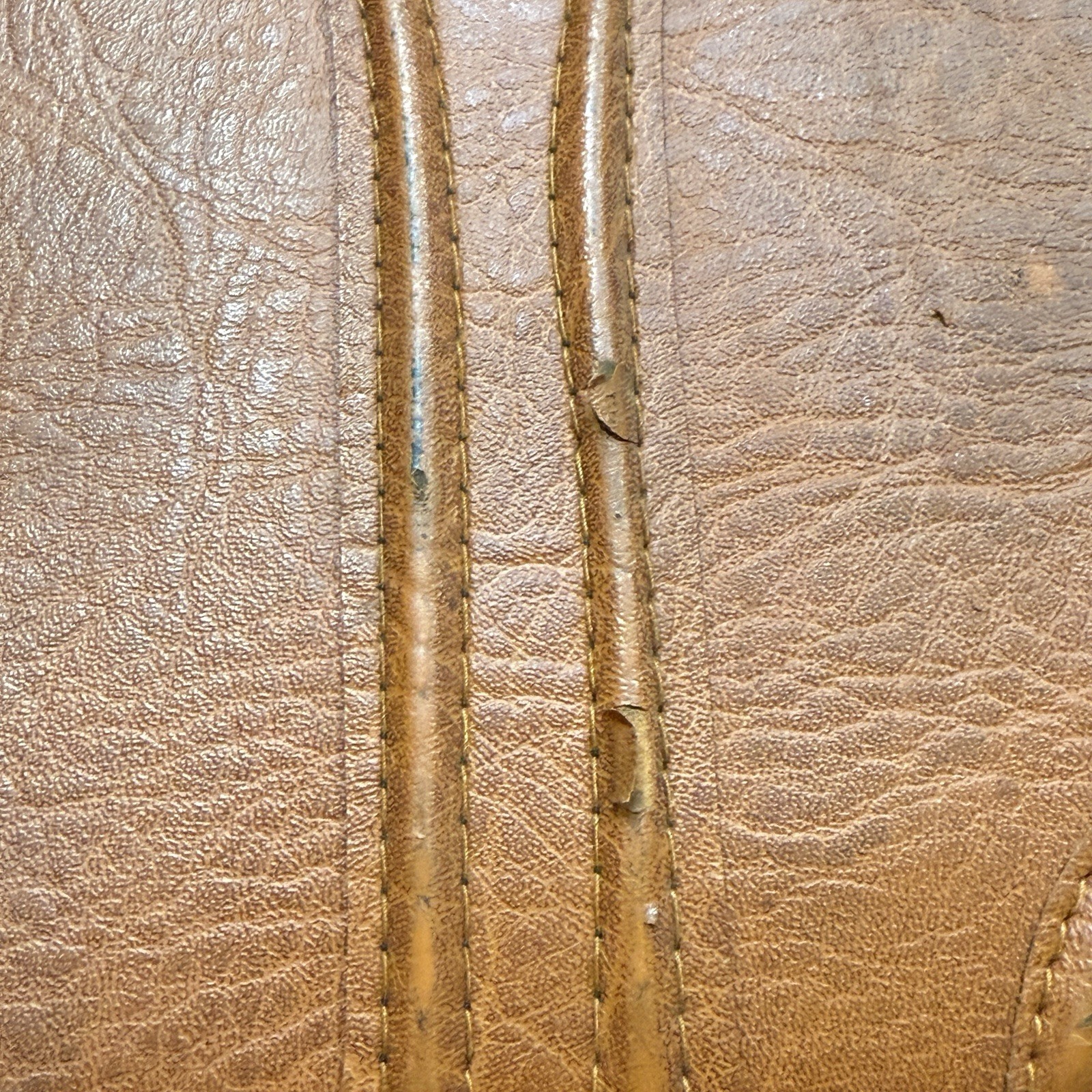 Vintage Monarch Luggage 2 Pc Brown Faux Leather Suitcase Set 70s 80s