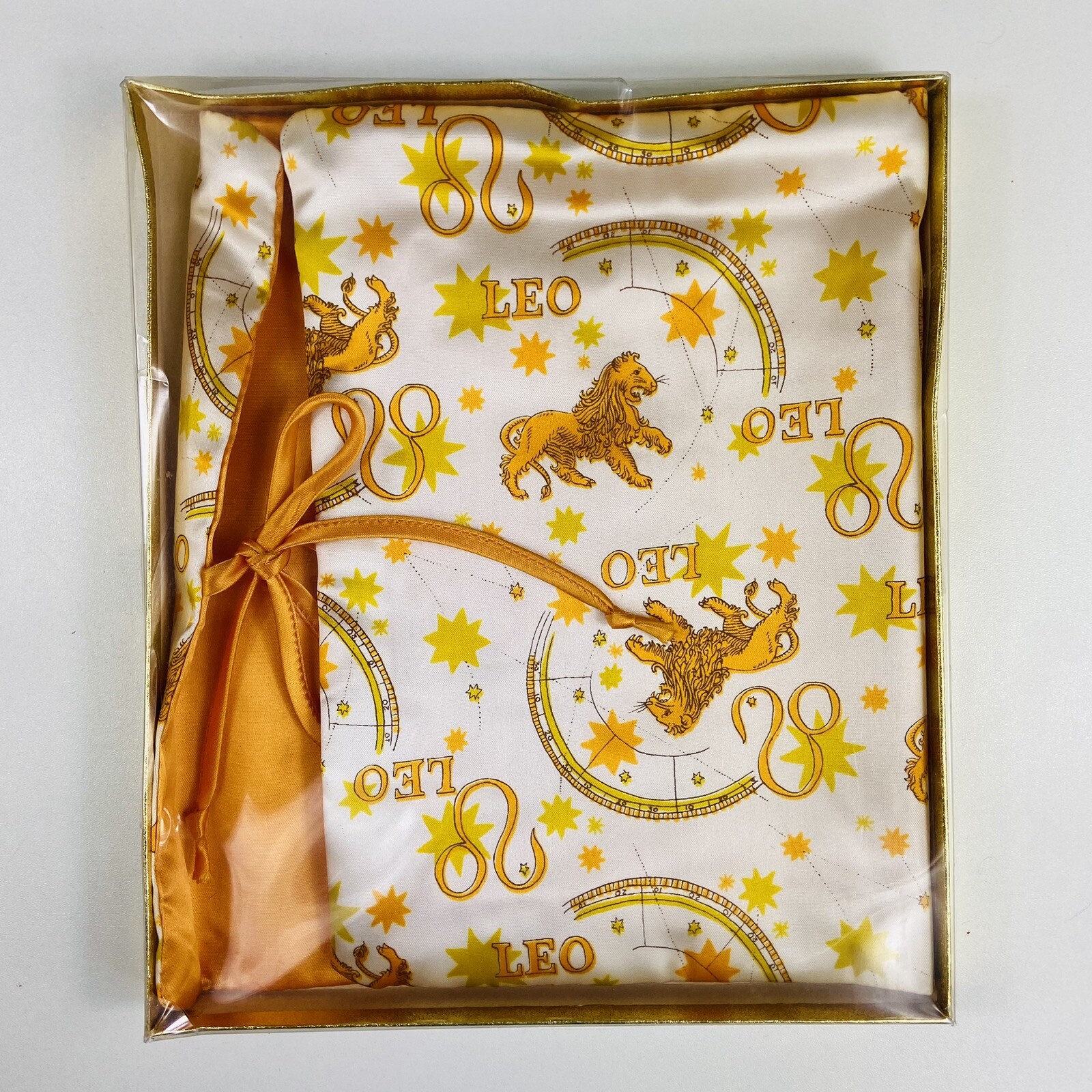 Vtg 60s 70s ? Andre Richard Leo Zodiac Satin Travel Bag Pouch Lingerie Jewelry