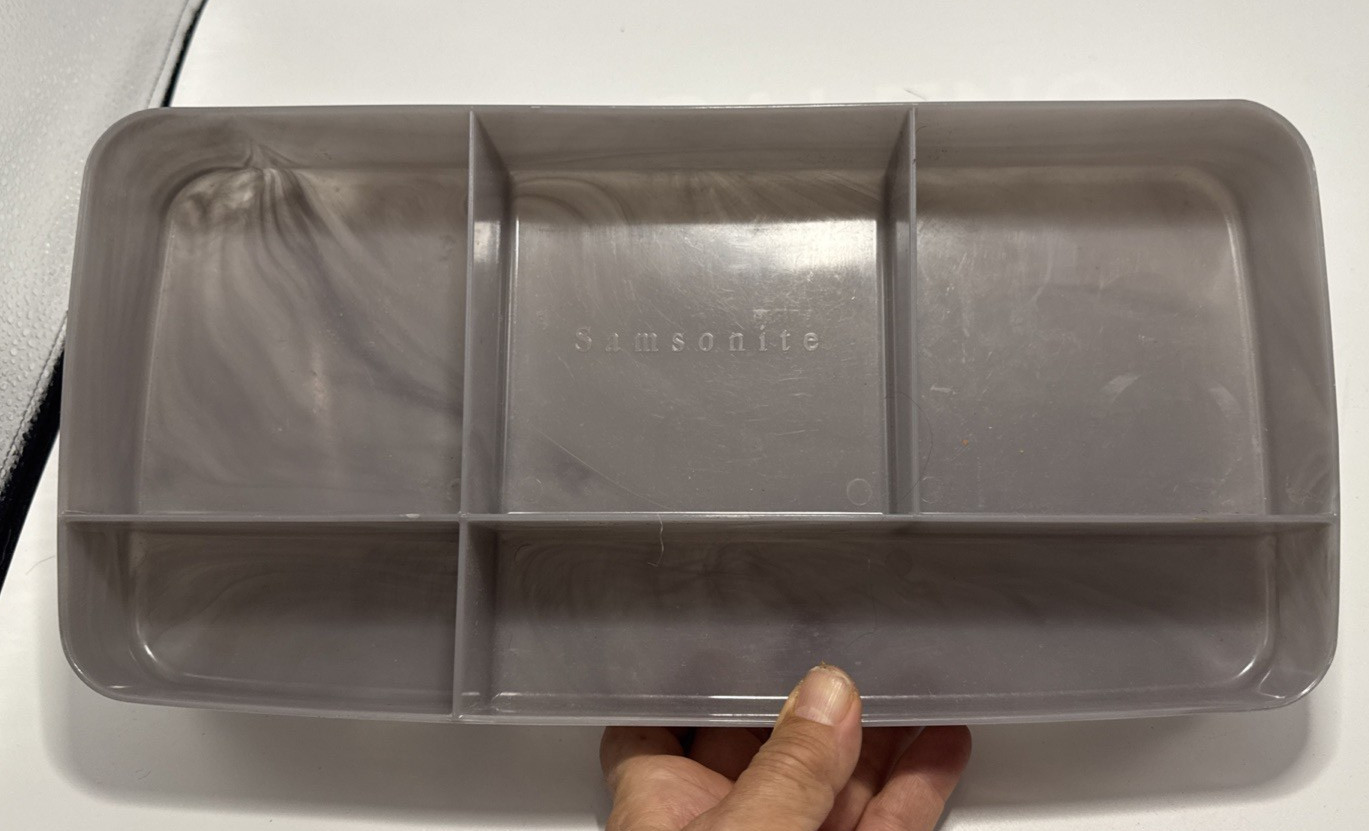 Vintage Samsonite Silhouette Train Make up Case Tray Gray Tray ONLY