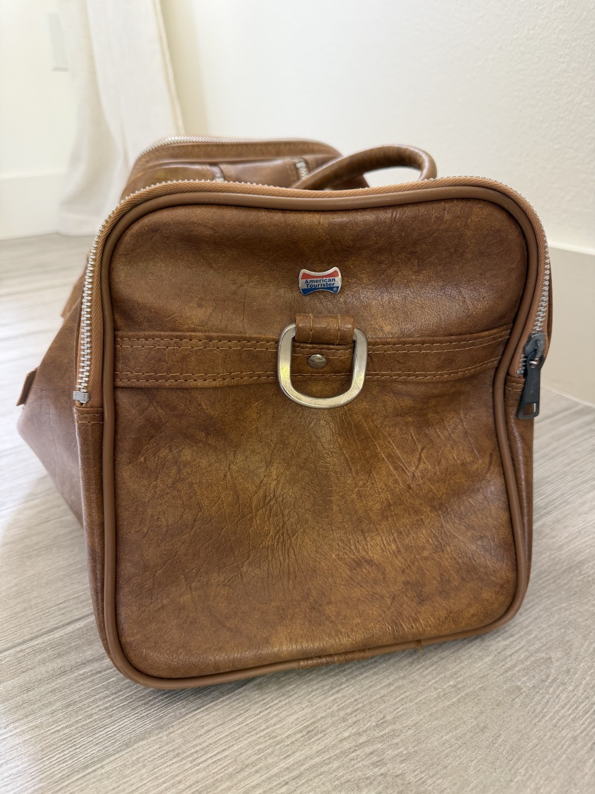 Vintage American Tourister Brown Duffel Bag Travel Overnight Retro Gym