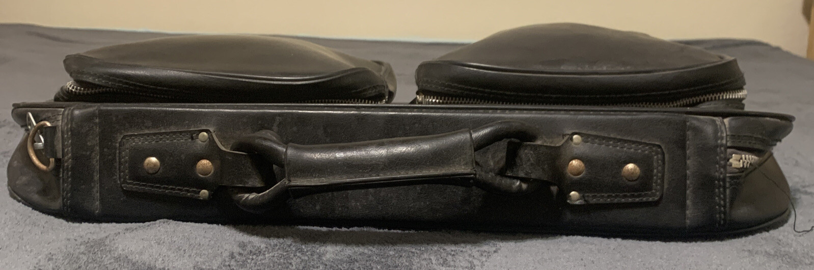 Peters Bag Corp Vintage Bantam Travelware Black Vinyl Overnight Suitcase