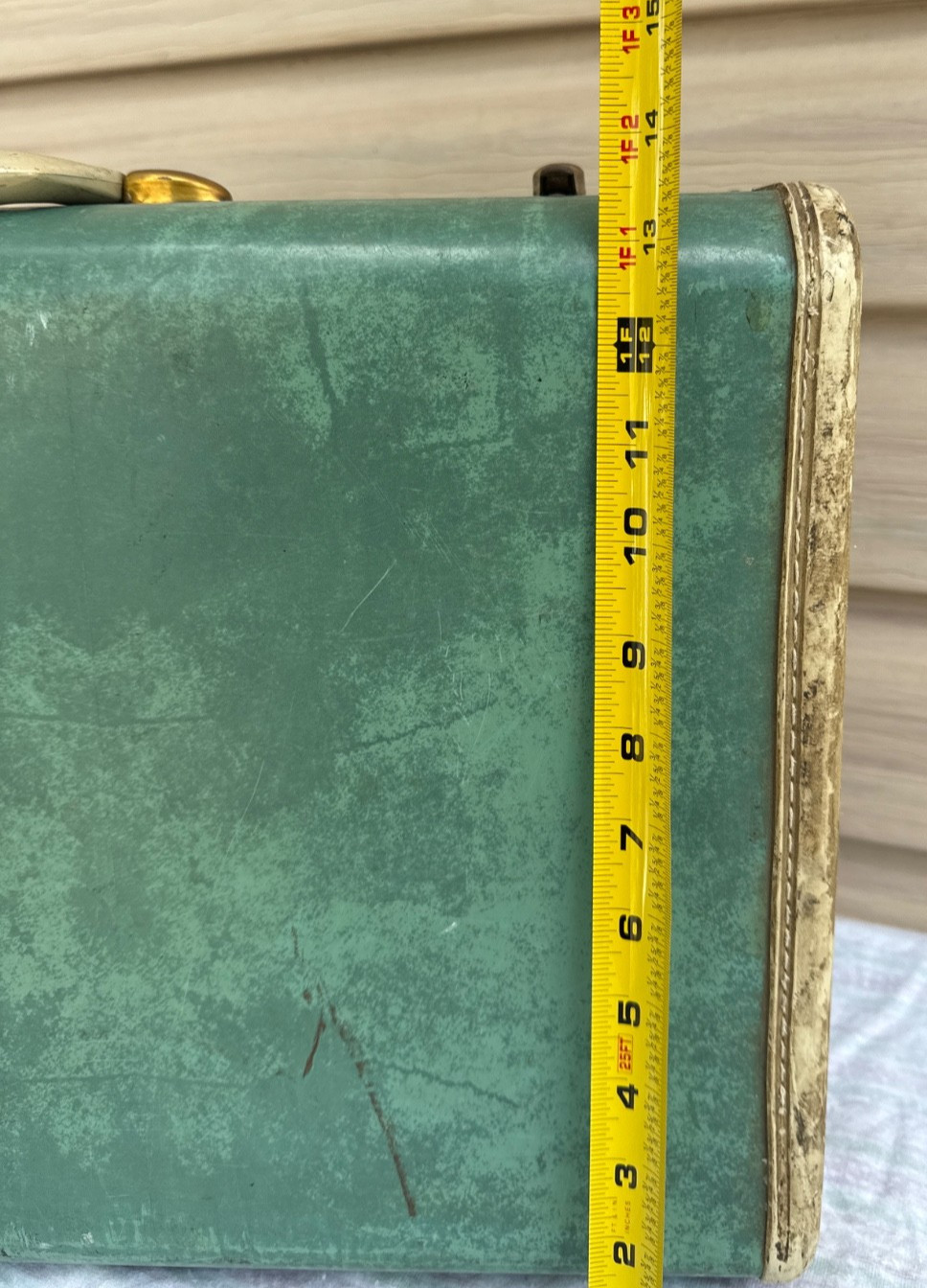Samsonite Marbled Green 1950s Luggage Suitcase 21 X 17 X 7 SHWAYDER No Key