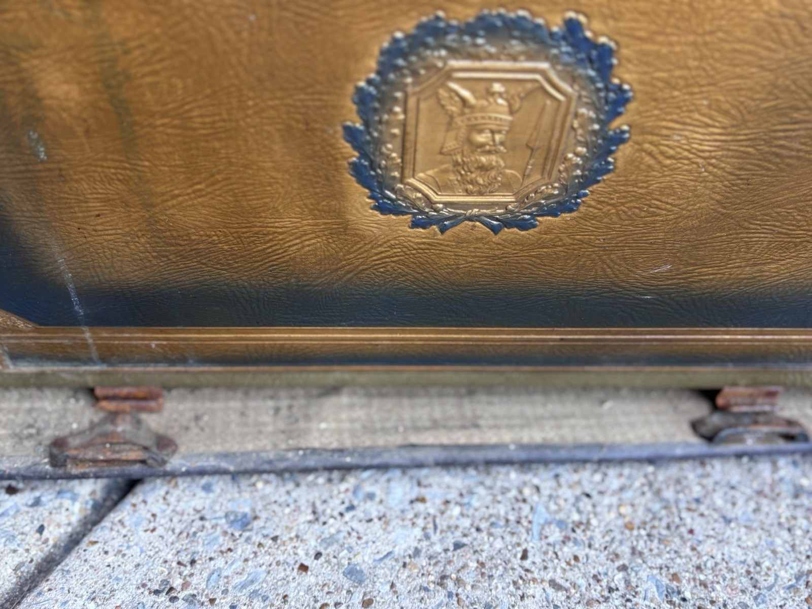 True Vintage 1920s Hard Leather Wardrobe Trunk w/ Drawers, Hangers Brown