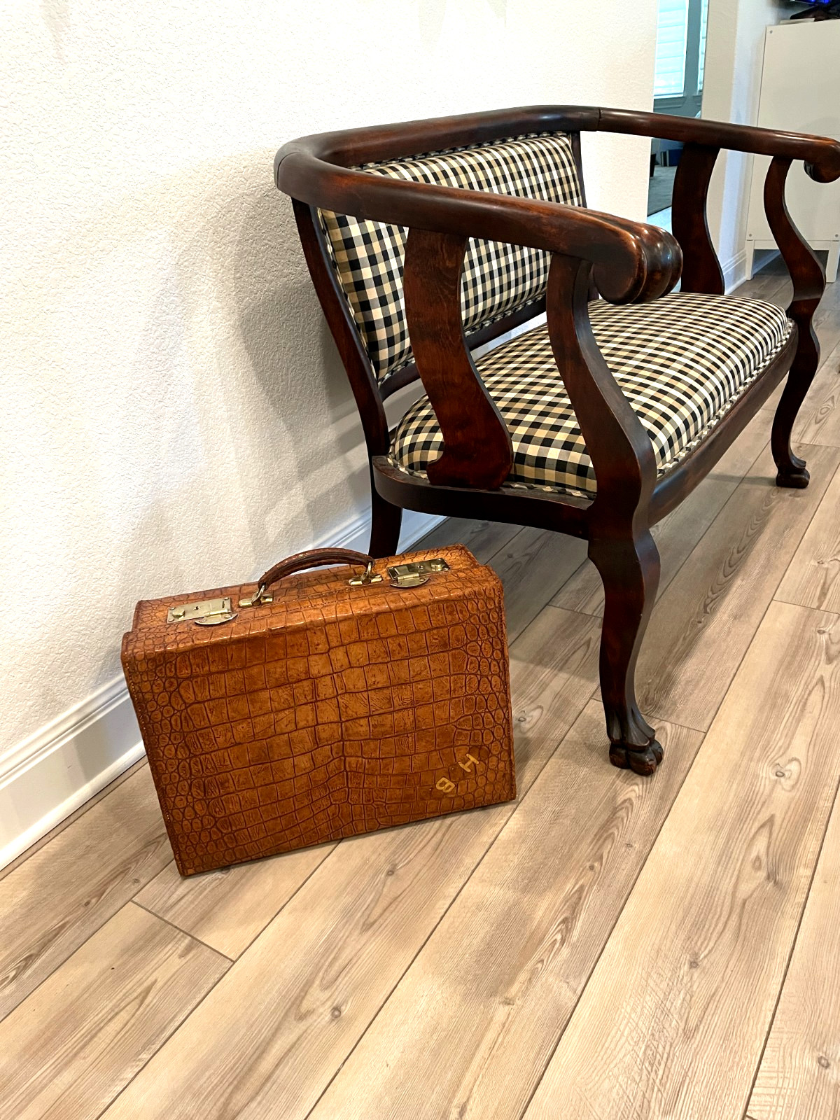 Rare Antique/Vintage Crocodile travel luggage by John Pound & Co, London