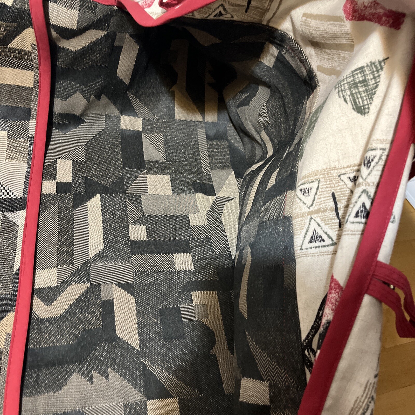Vintage Pattern Hanging Garment Storage Travel Bag, No Tag Or Brand