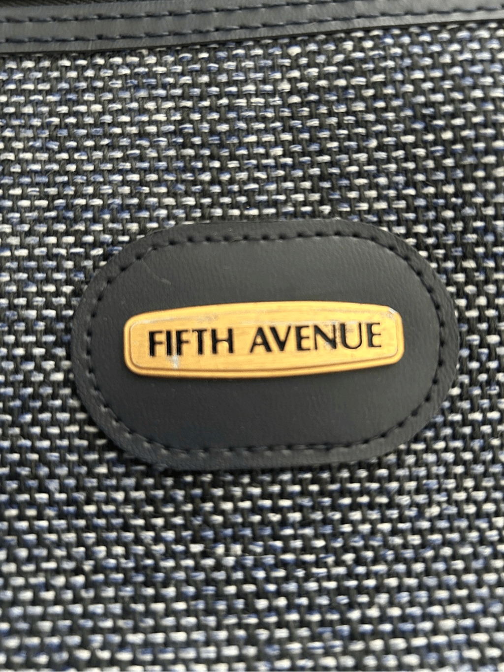Fifth Avenue Luggage Carry On Shoulder Bag Blue Tweed Vintage