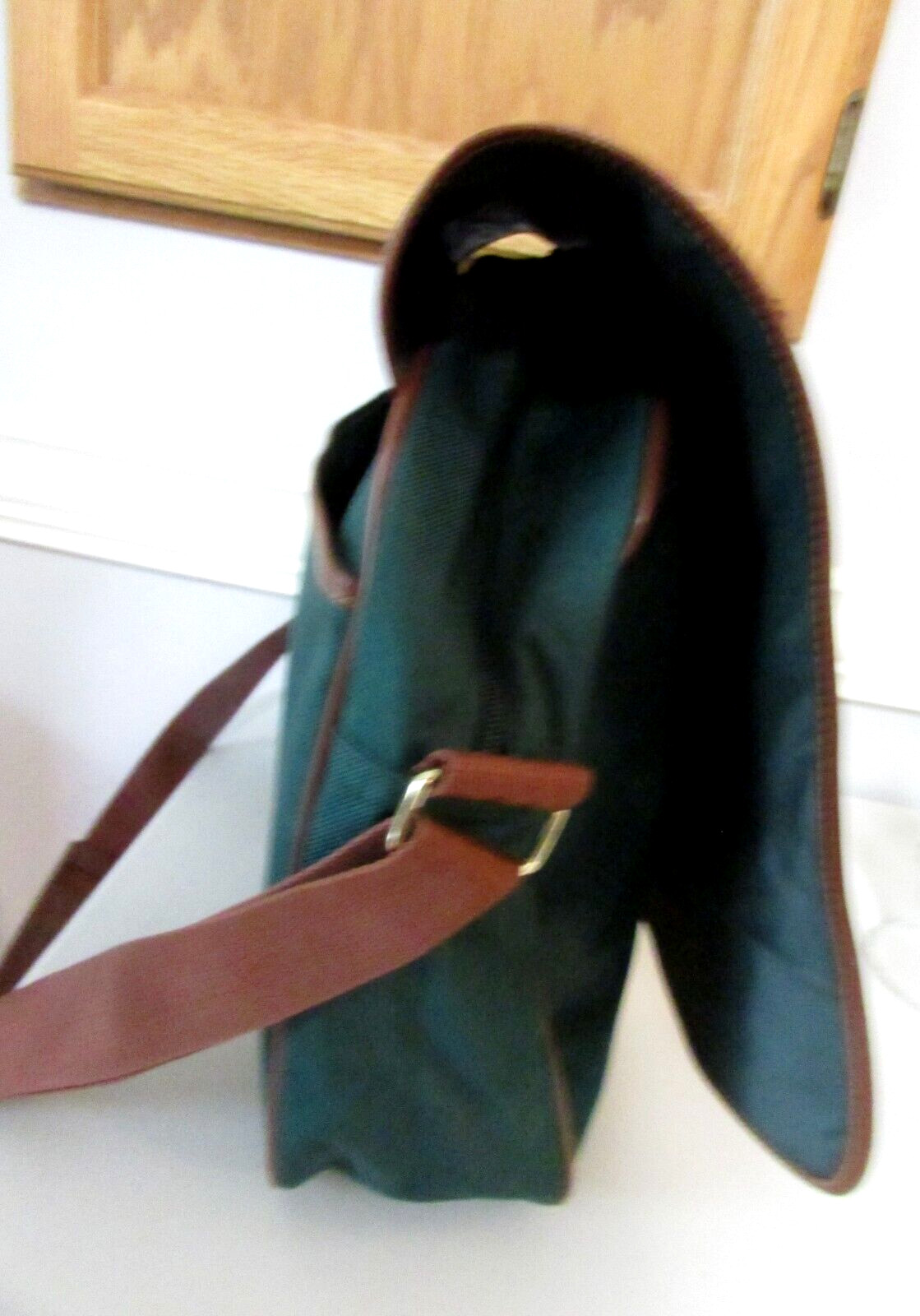 Vtg Ralph Lauren Polo Fragrances Large Green Canvas Shoulder Messenger Bag