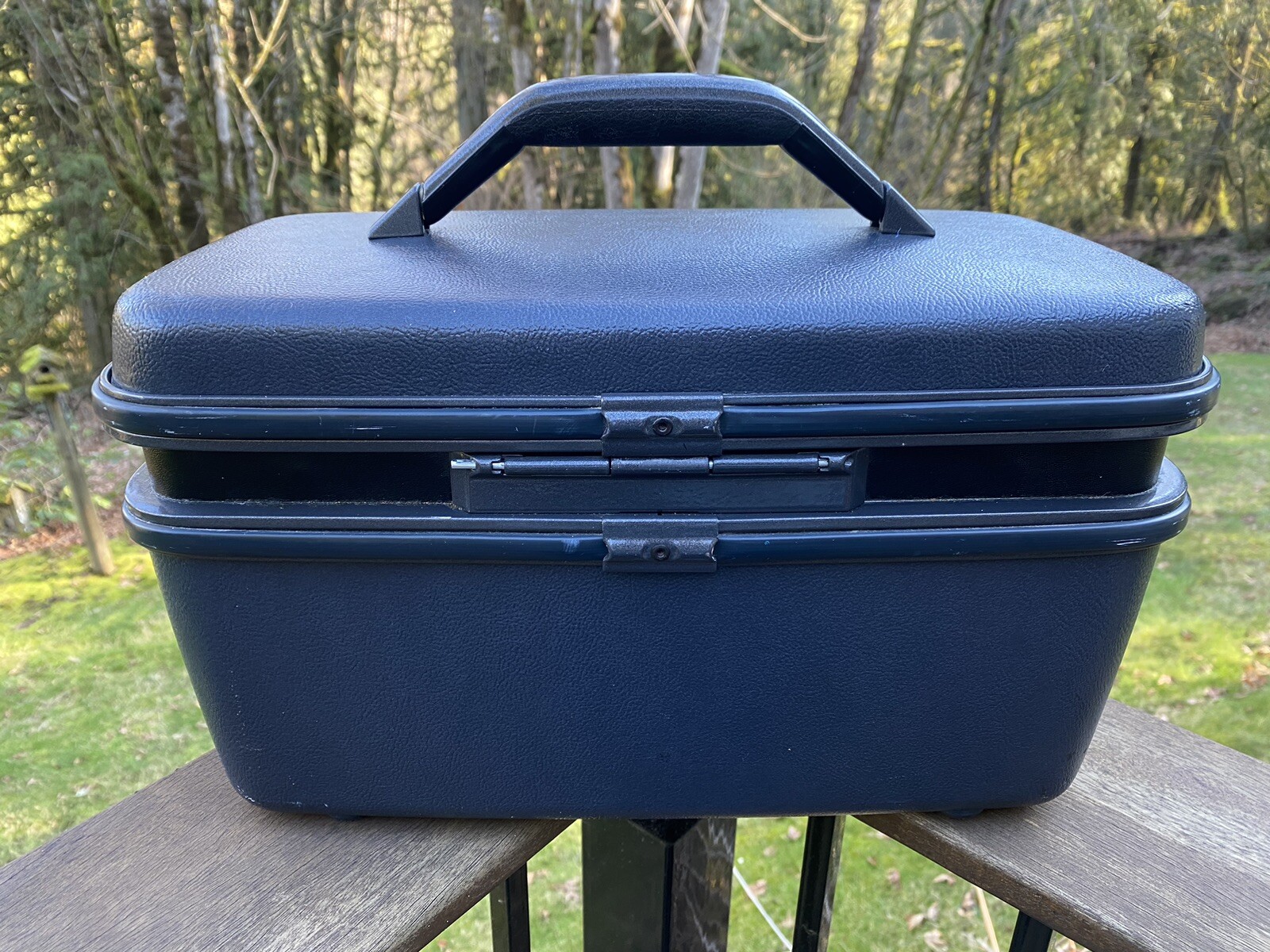 Vintage Samsonite System 4-Hard Sides Case W/ Mirror In Steel Gray With Key