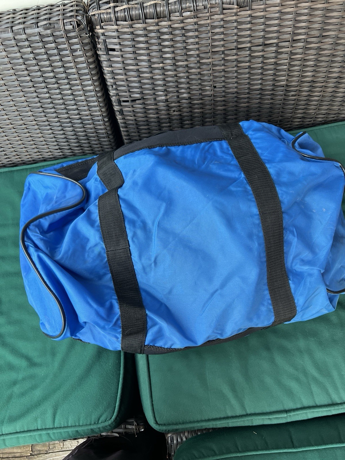 RARE Vintage Blue Black Vinyl Duffle Gym Pool Bag Tote BUDWEISER Bud Dry Draft