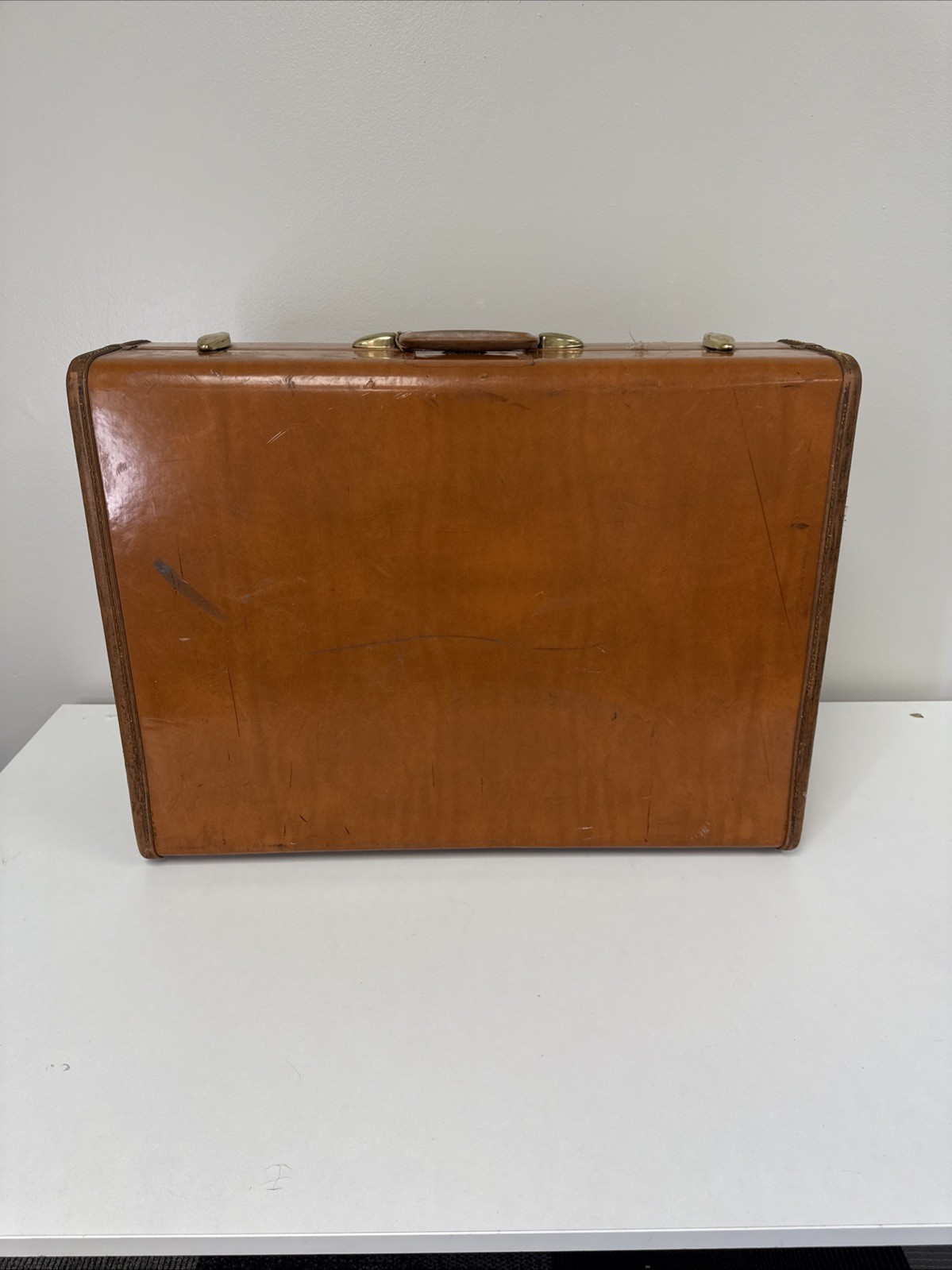 Vintage Samsonite 4636 Luggage Large Suitcase 26x19x7 Brown 50s 60s MCM