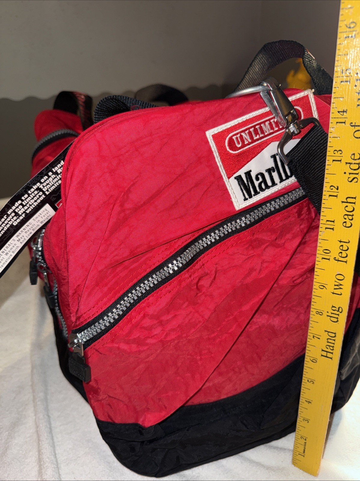 Vintage 90s Rare Marlboro Adventure Team Duffle Bag Large Size 22x14x11