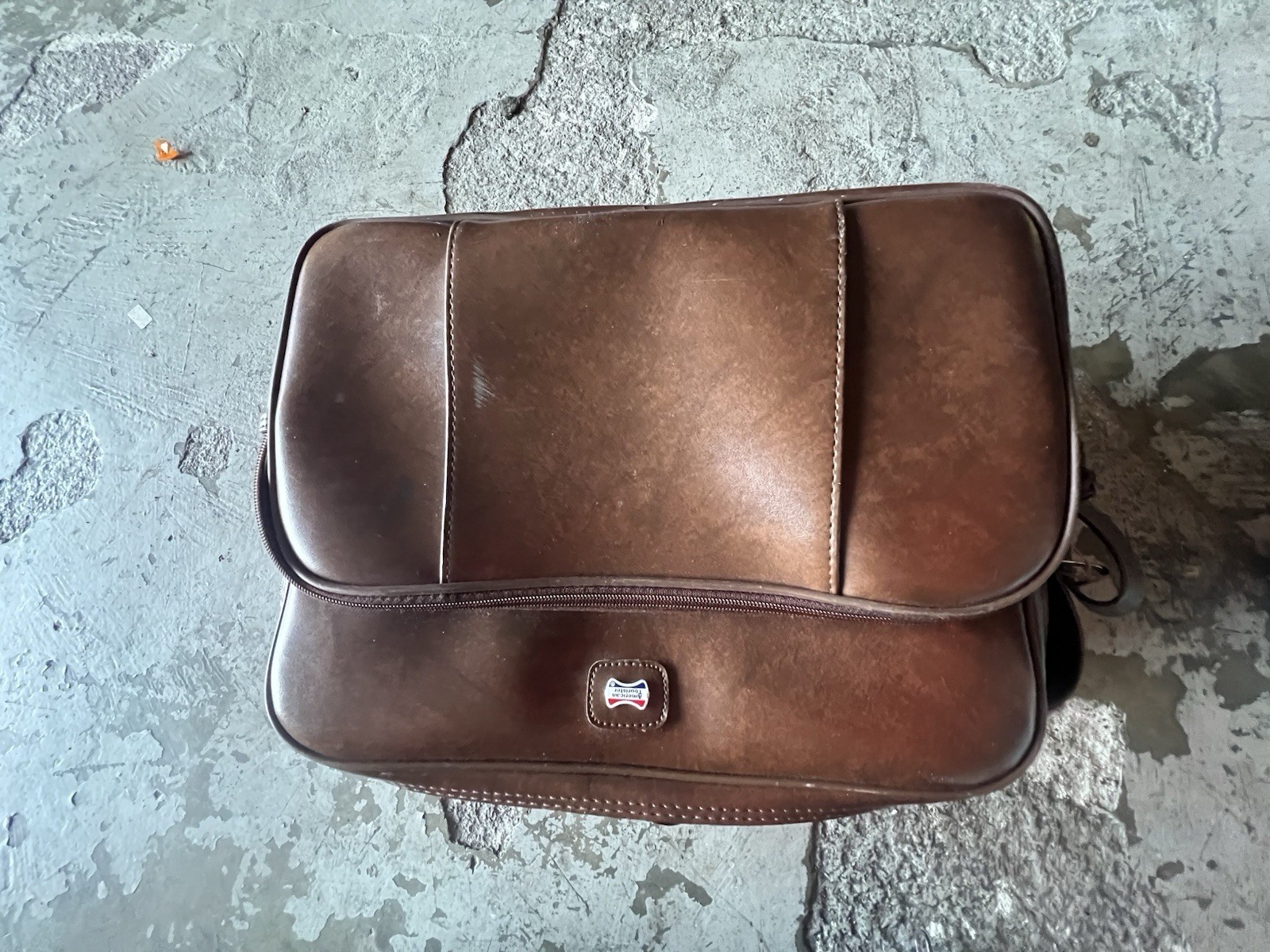 American Tourister Vintage Leather Suitcase Brown 4 Pieces Luggage Set Travel