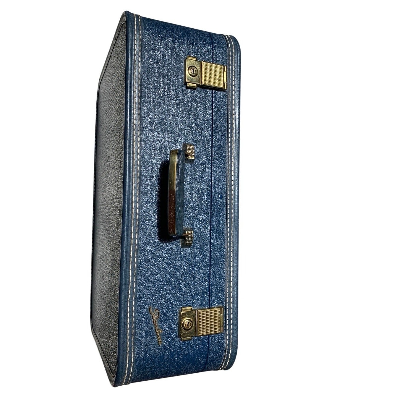 Vintage Lady Baltimore Starline Suitcase 21”x14”x7” BLUE Hard Case No Key MCM