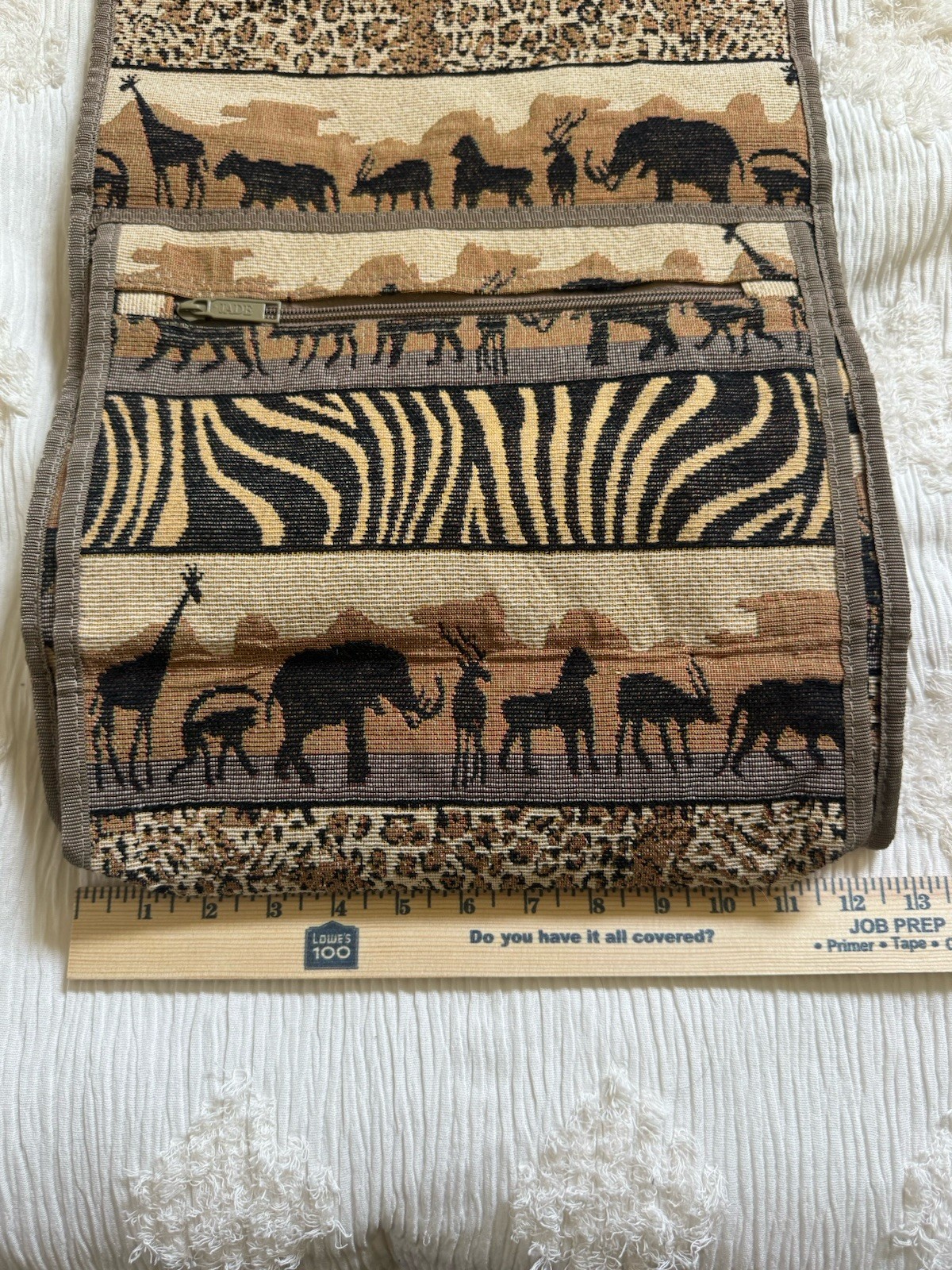 Vintage Jade Safari Print Tapestry Luggage Travel Bag Set Set Of 3 With Wheels