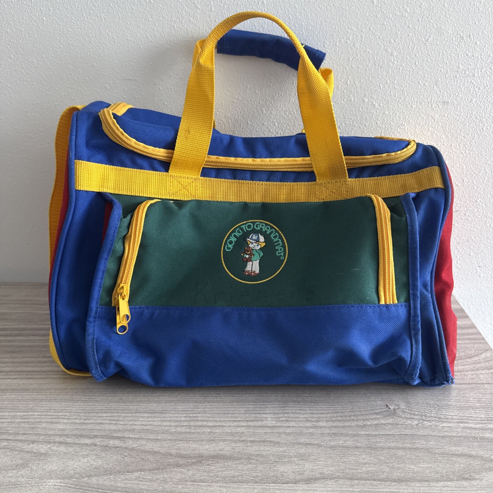 Going To Grandmas Vintage Duffle Bag Kids Travel Luggage Soft Case Multi Color