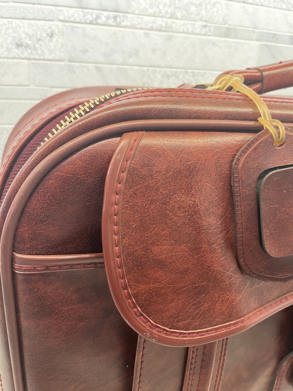 1970s YKK Soft Red Leather Handheld Suitcase – MSRP $300 – Read Description