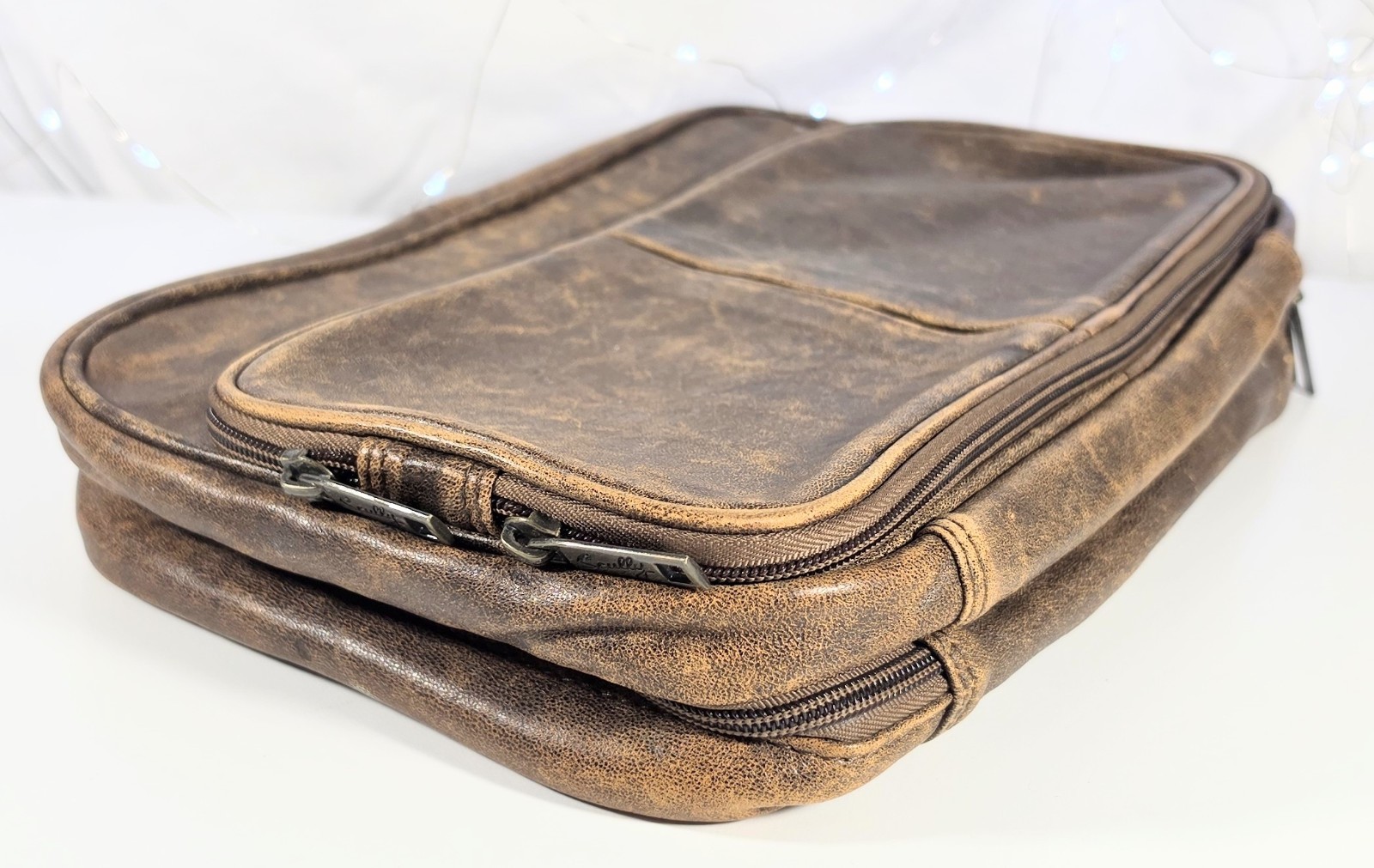 Scully Squadron Distressed Leather Dopp Kit Travel Bag Vintage Airplane Lining