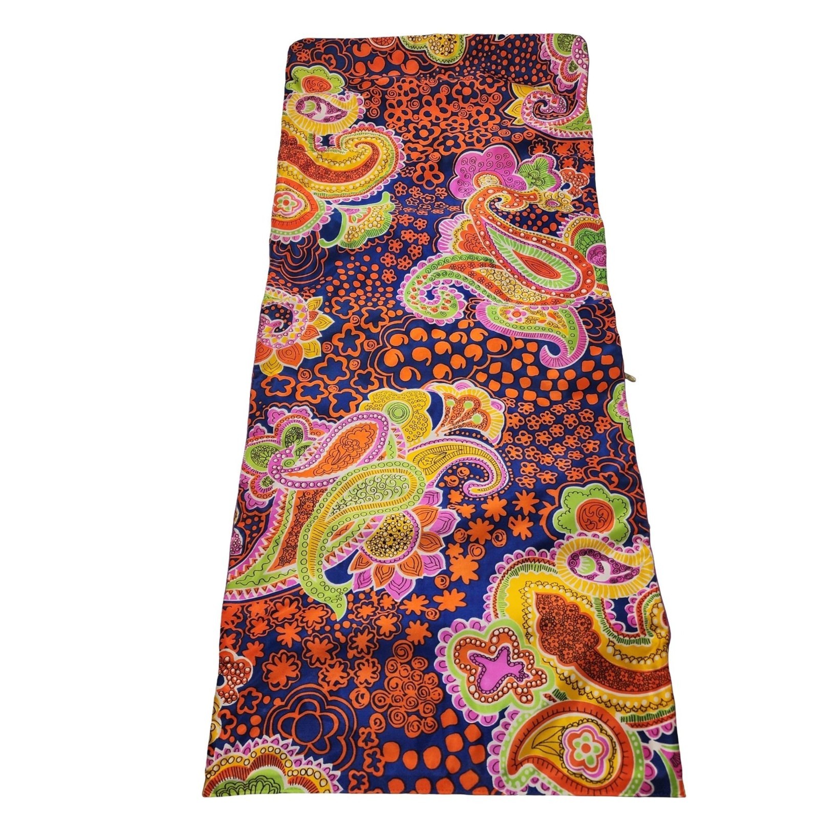 VTG Celebrity Inc Psychedelic Paisley Patterned Satin Fold Out Travel Bag Case