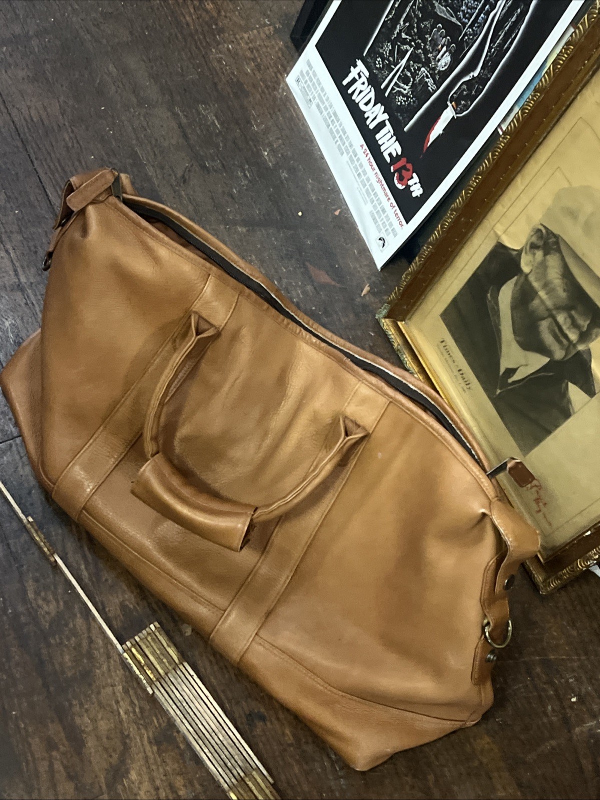 Vintage Latico Soft Leather Carry On Duffle Bag ESPN Rare Fast Shipping