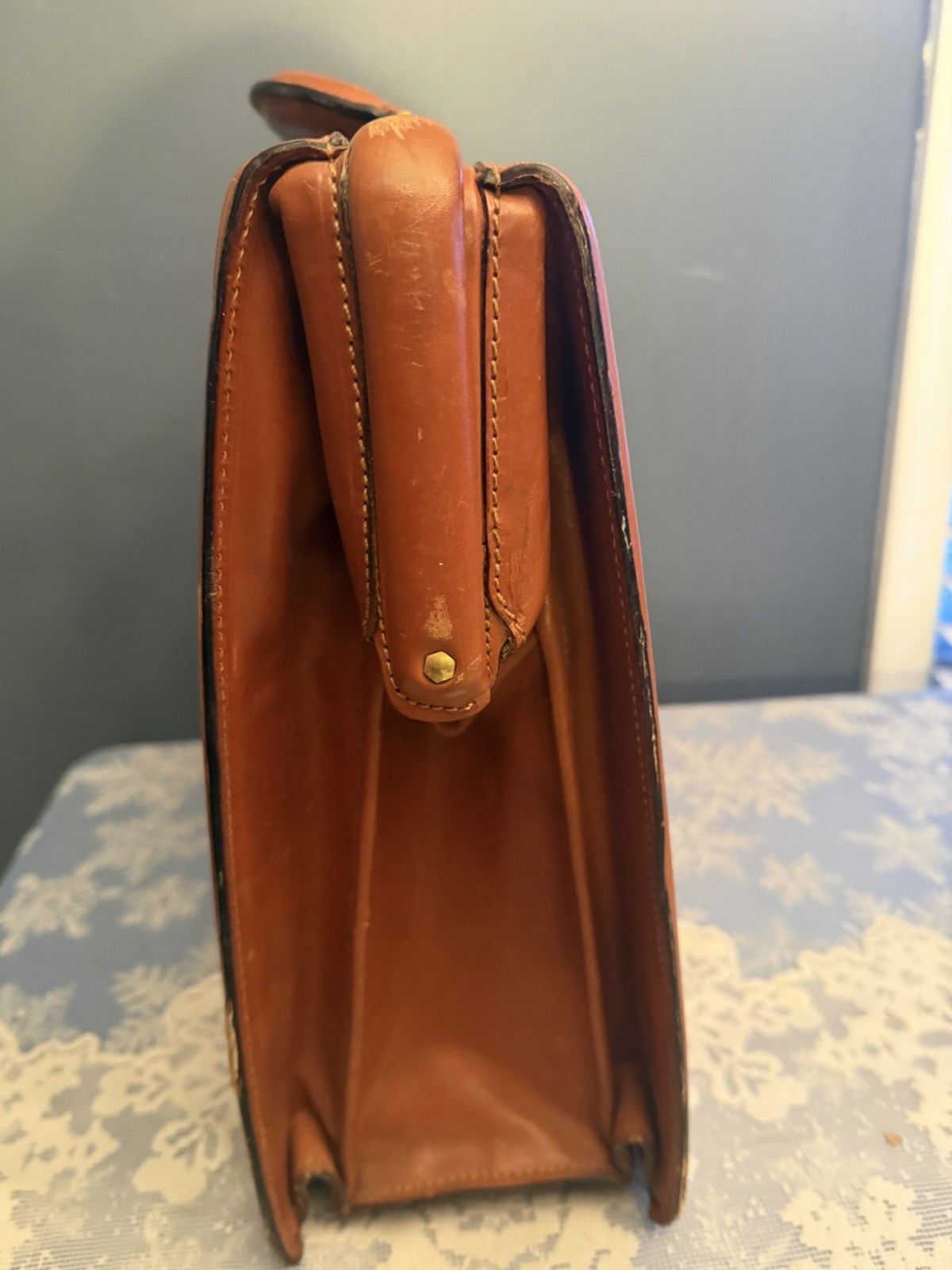 VTG Crouch & Fitzgerald Made In Italy By Briefcase Brown Leather Luggage