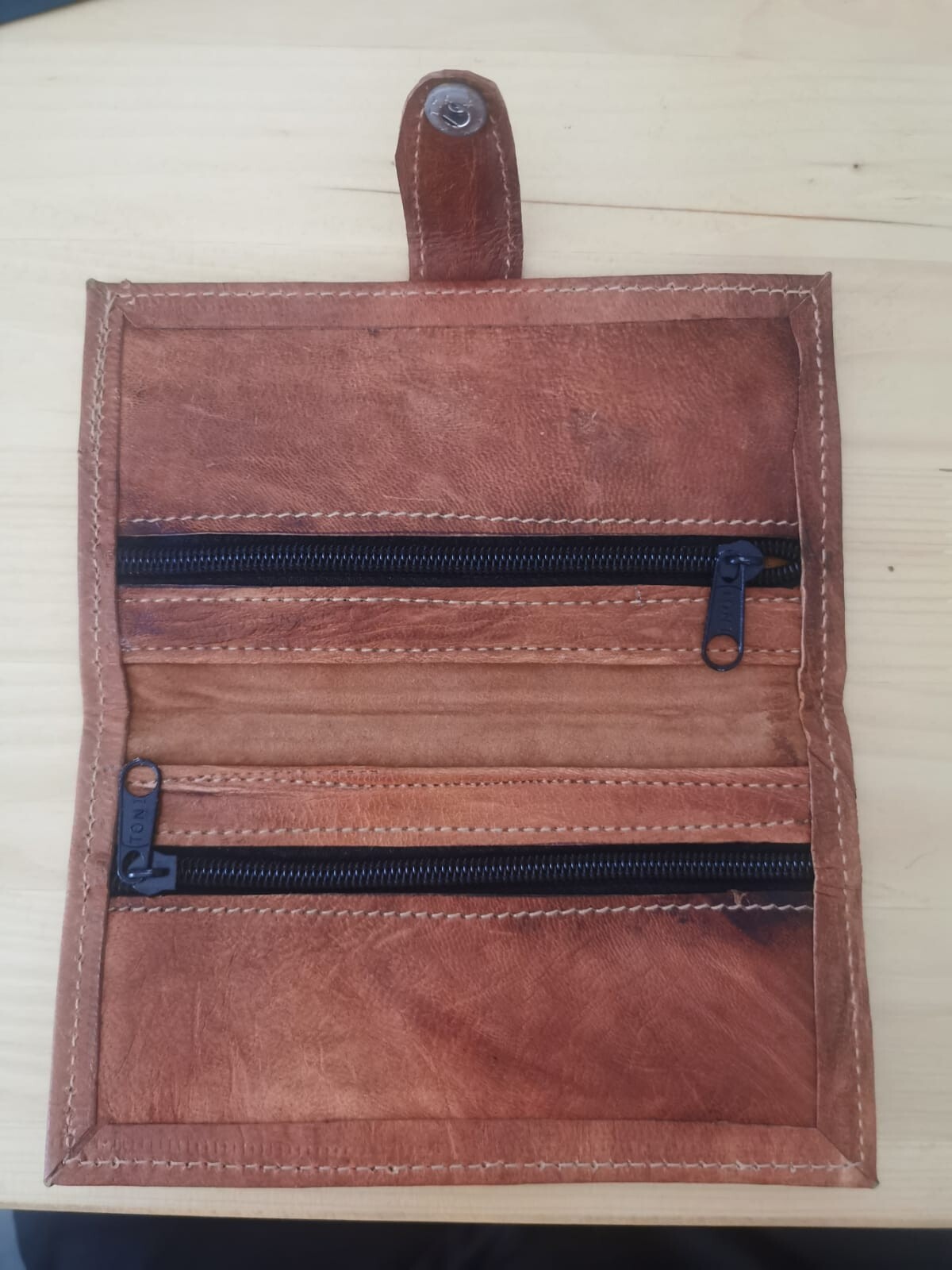 Particular Leather Handmad Wallet Zipper Card And Money Holder Genuine Purse